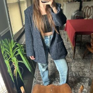 Rena Rowan Dark Blue Tweed Blazer